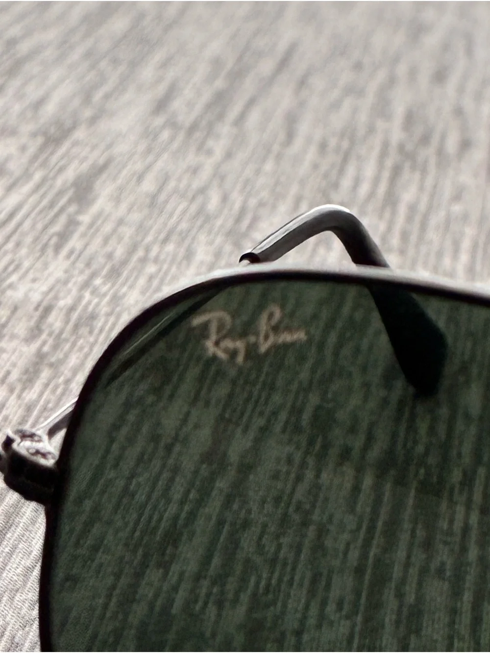 Ray-Ban Classic Aviator Sunglasses - Black Frame with Dark Green Lenses
